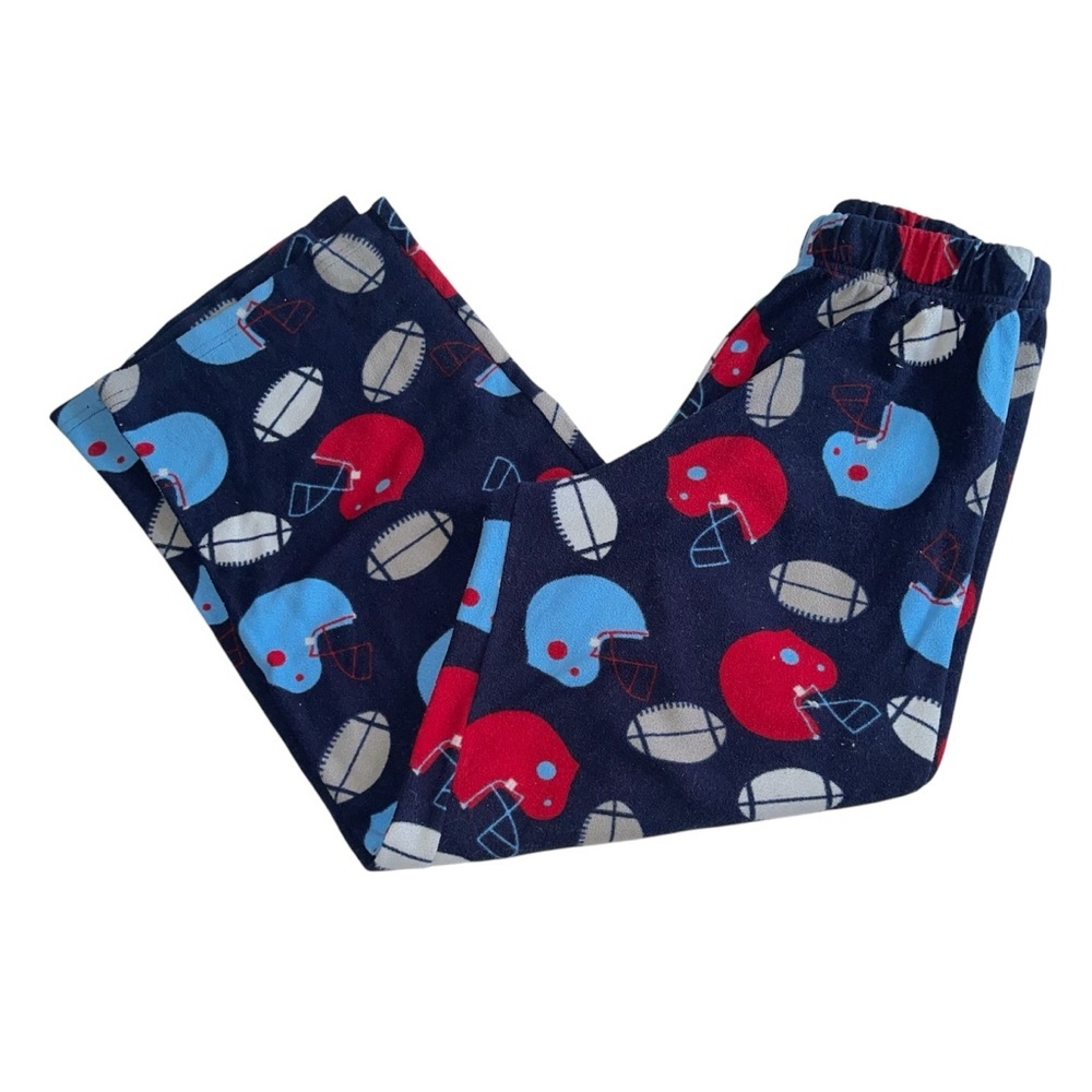 Boys Fleece Pajamas with Football Helmet Print Sz L